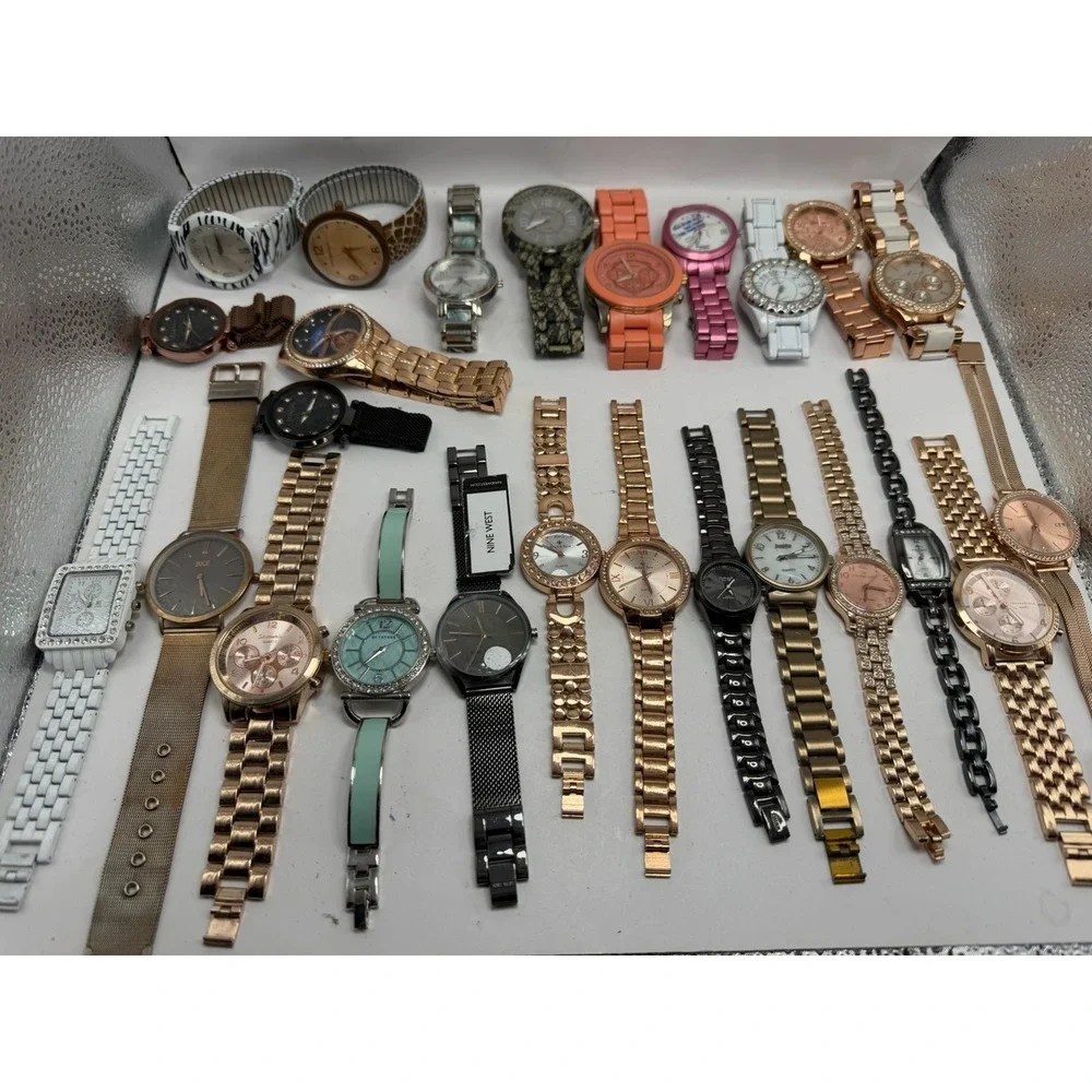 Mixed Brands Ladies Watches ALL‎ METAL Lot Of 25 For Parts Repair